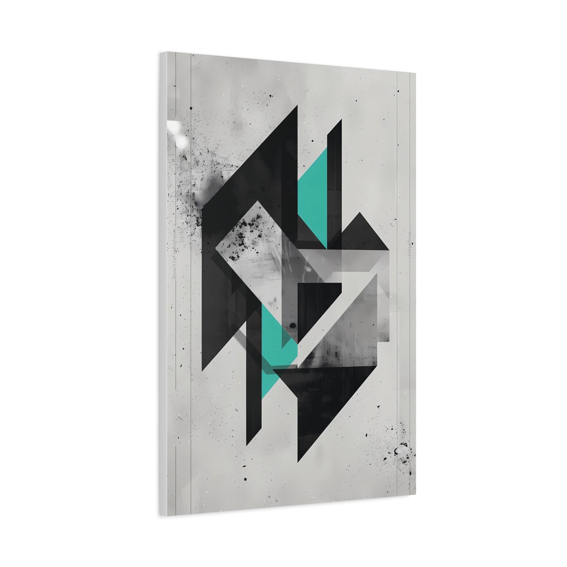 Teal Structure — Modern Abstract Geometric Wall Art