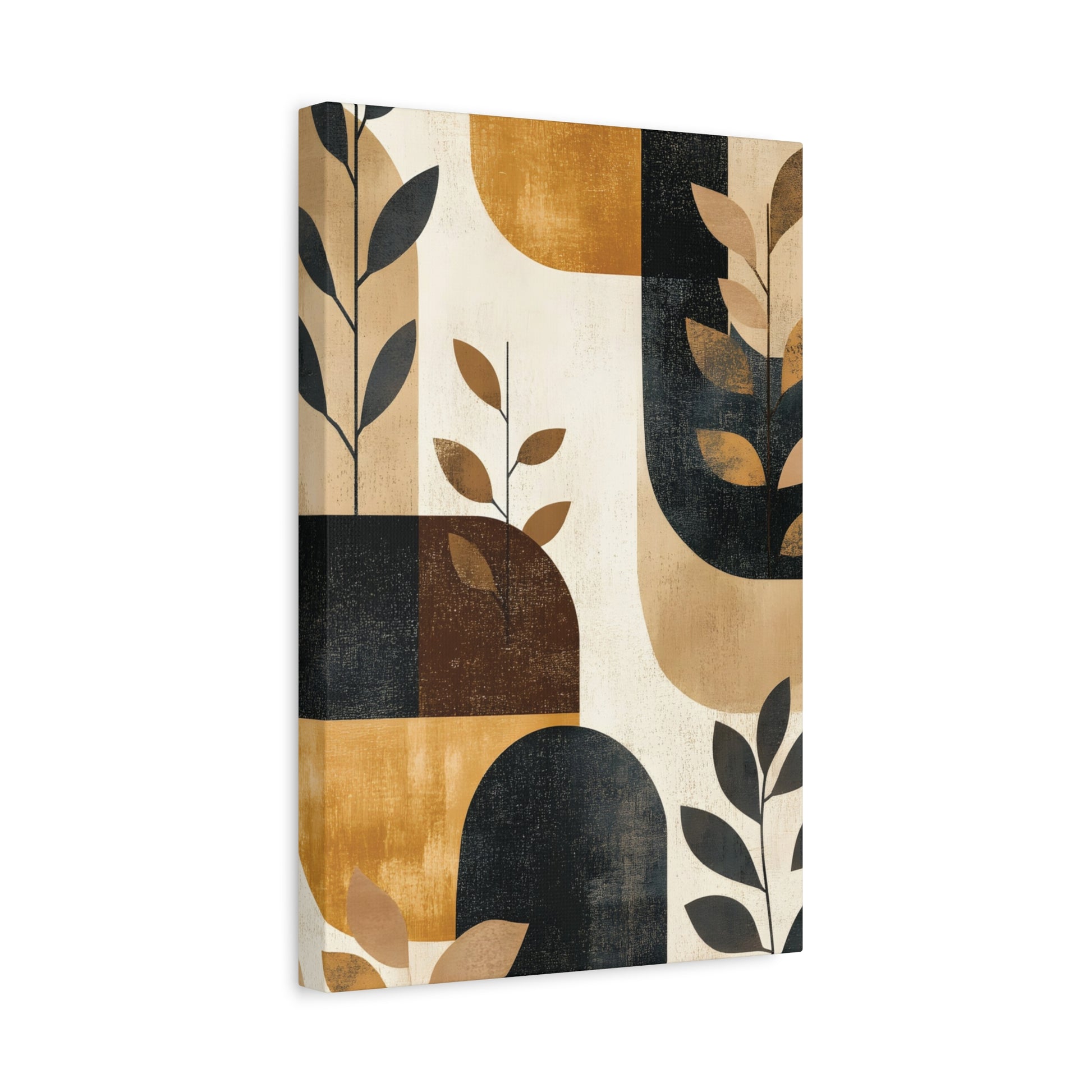 Abstract Earthtone Botanical Canvas
