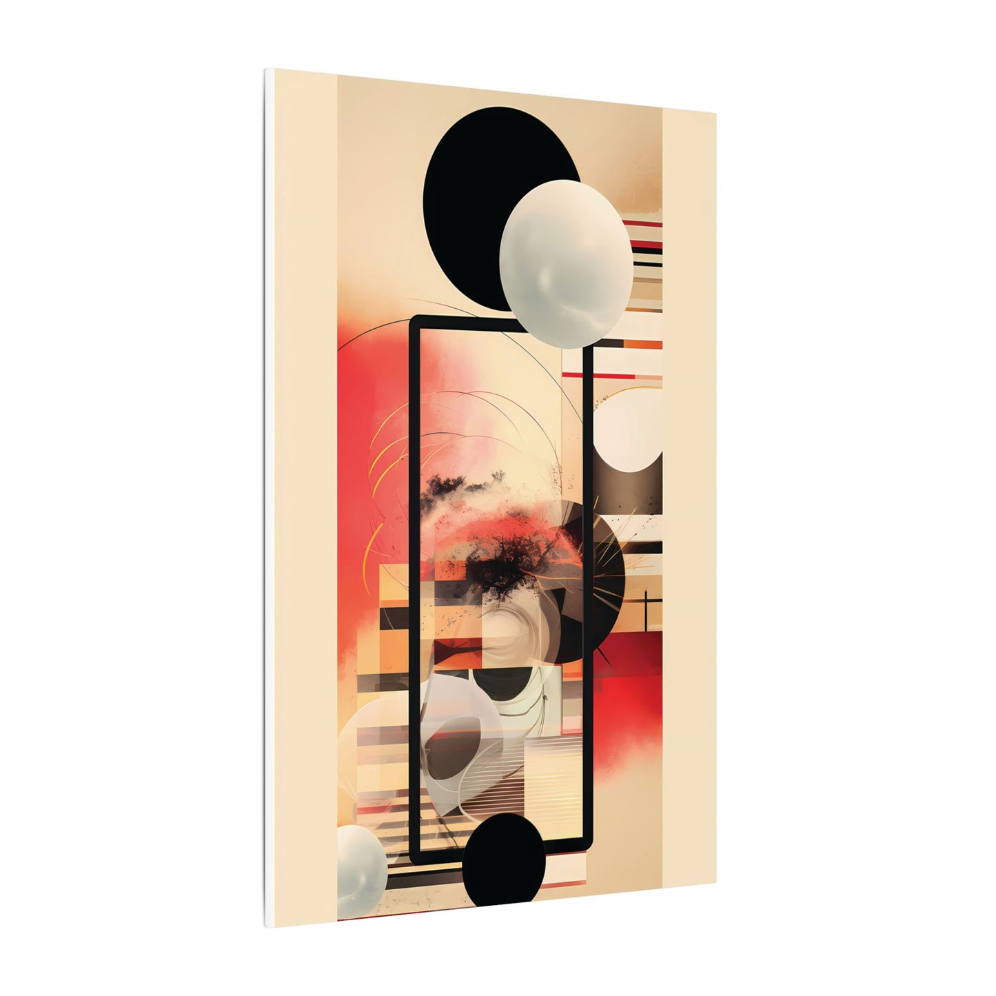 Neo-Deco Abstract Canvas Art: Retro-Futuristic Collage