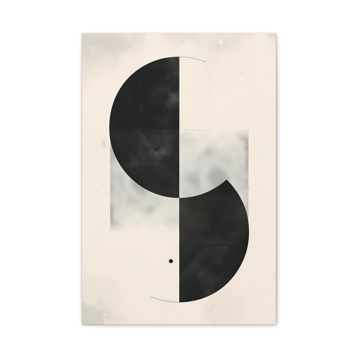 Duality — Black and White Abstract Circle Poster