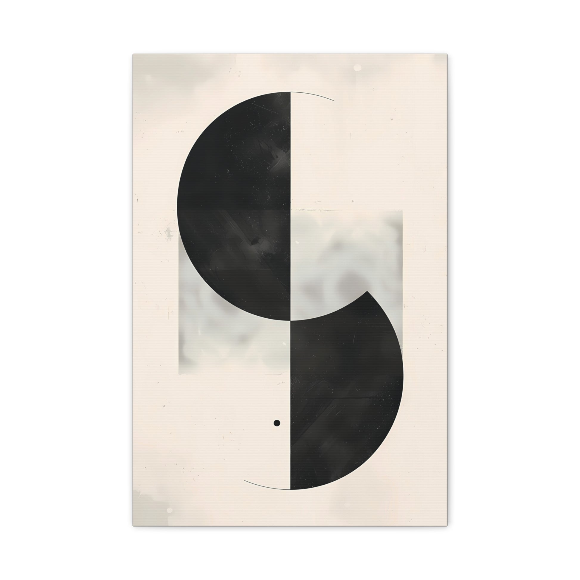 Duality — Black and White Abstract Circle Poster