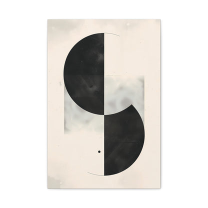 Duality — Black and White Abstract Circle Poster