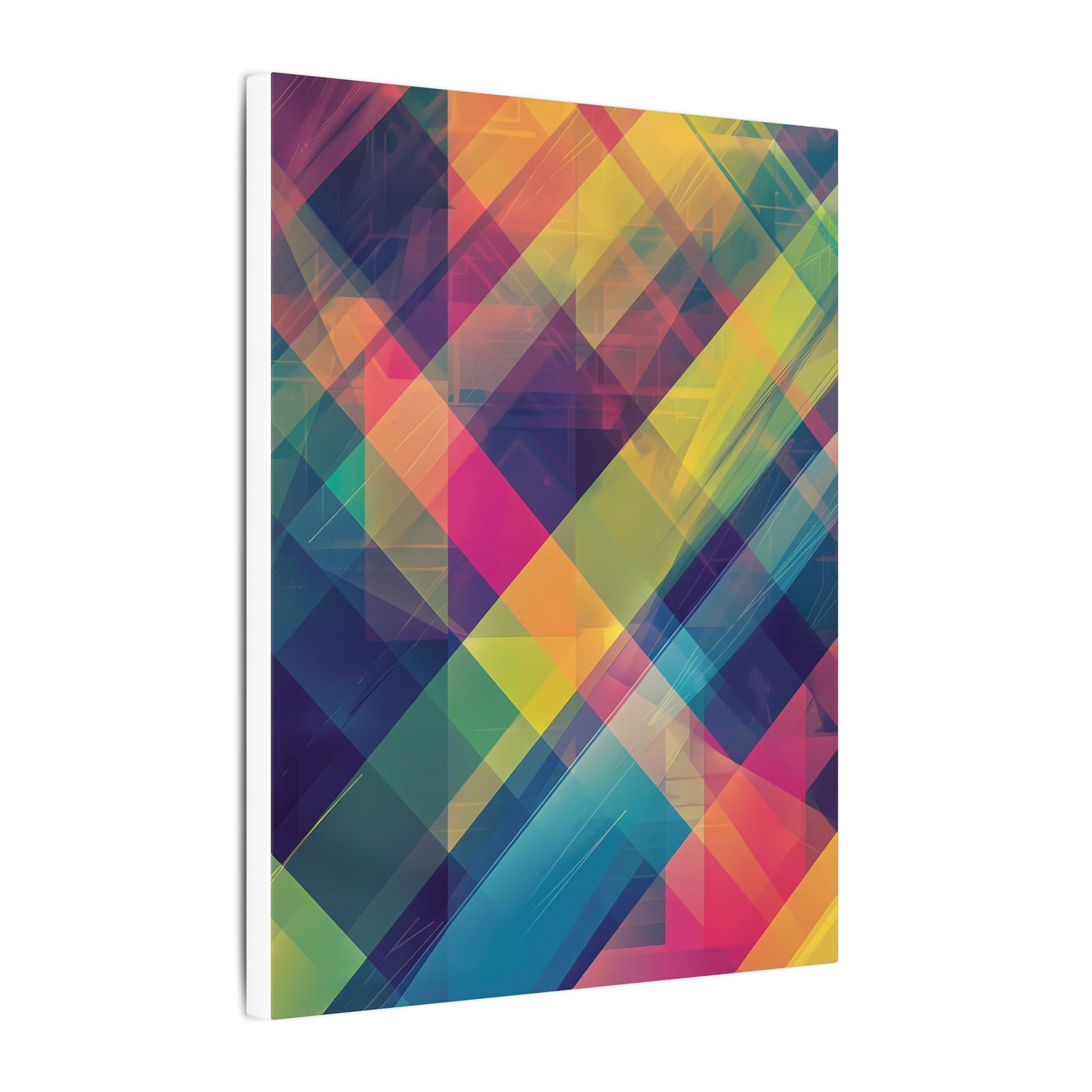 Chromatic Explosion Canvas Art: Abstract Geometric Overlap