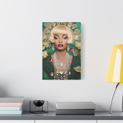 Glam Portrait Canvas – Vintage-Inspired Blonde Beauty Wall Art