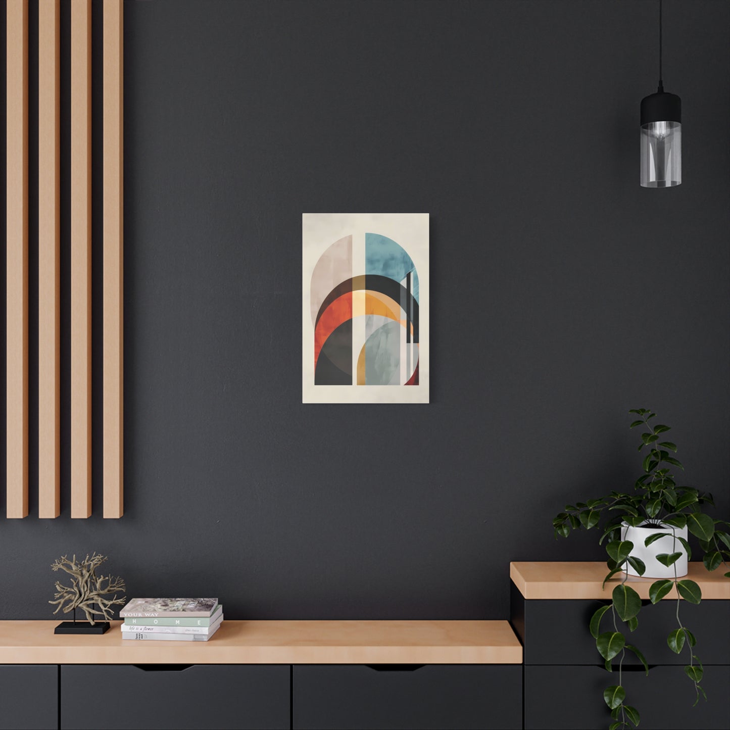 Abstract Archways Canvas Wall Art – Mid-Century Modern Stretched Print