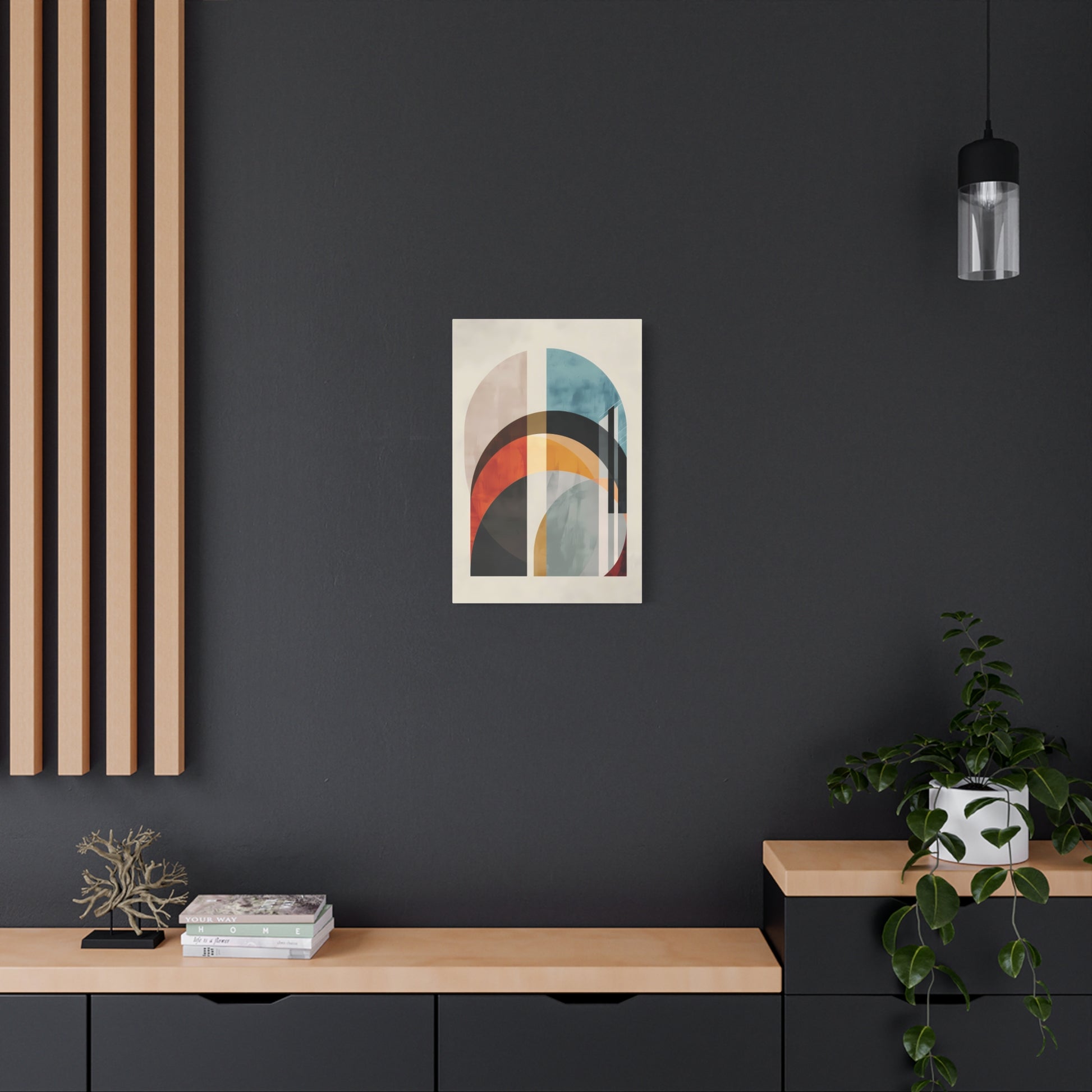 Abstract Archways Canvas Wall Art – Mid-Century Modern Stretched Print