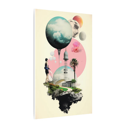 Dreamscape Explorer Canvas Art: Floating Worlds Collage