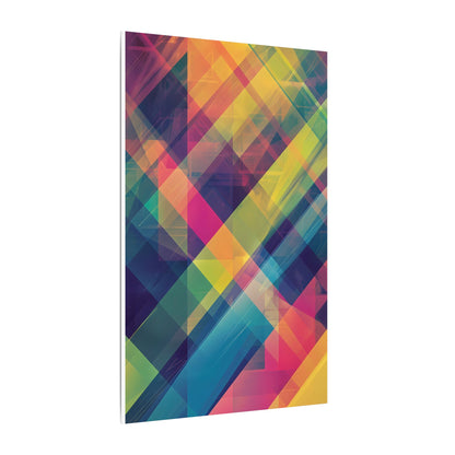 Chromatic Explosion Canvas Art: Abstract Geometric Overlap