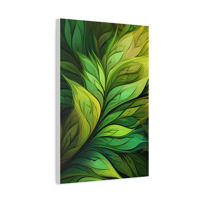 Leafy Green Matte Canvas Art Print, Nature Wall Decor