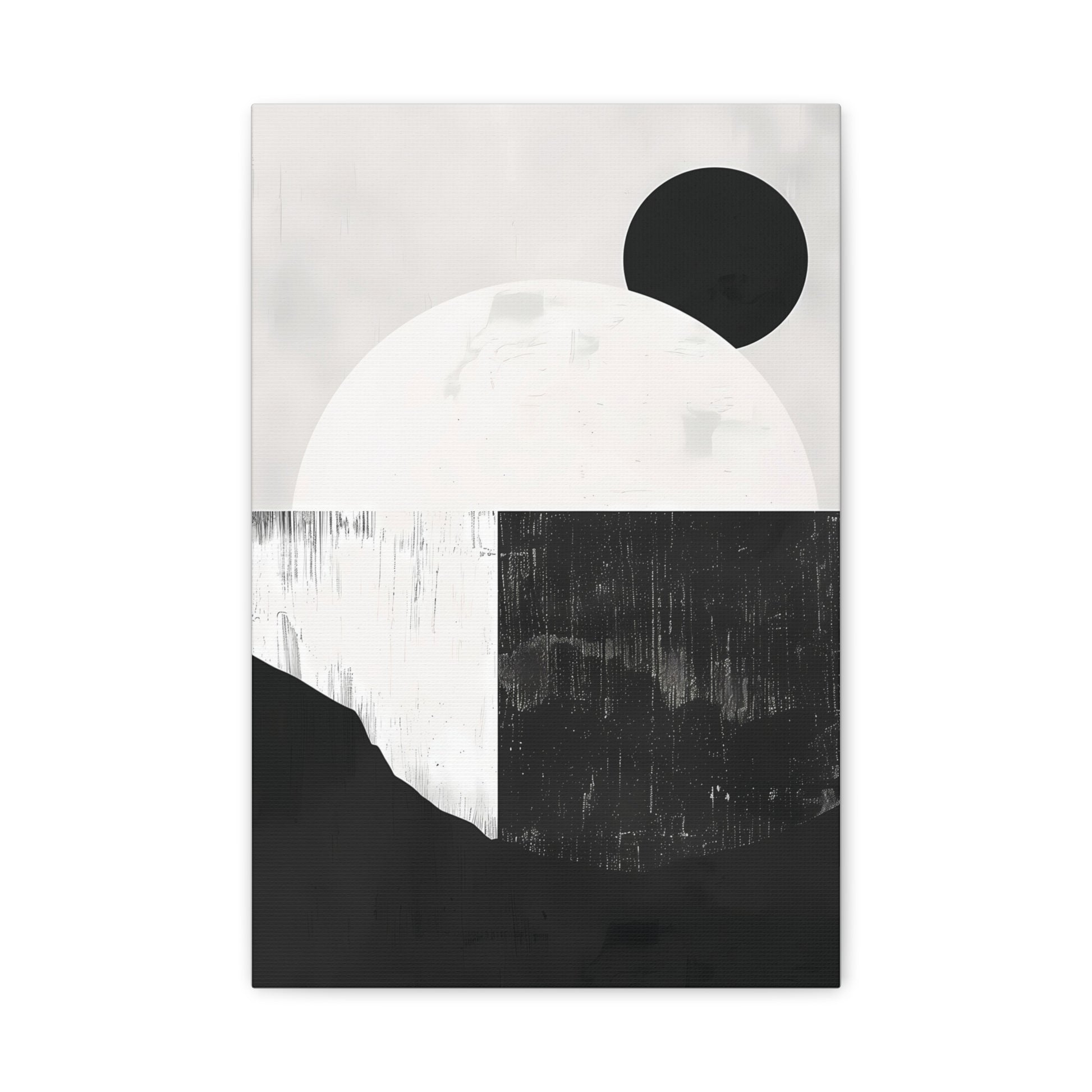 Monochrome Geometric Landscape Canvas