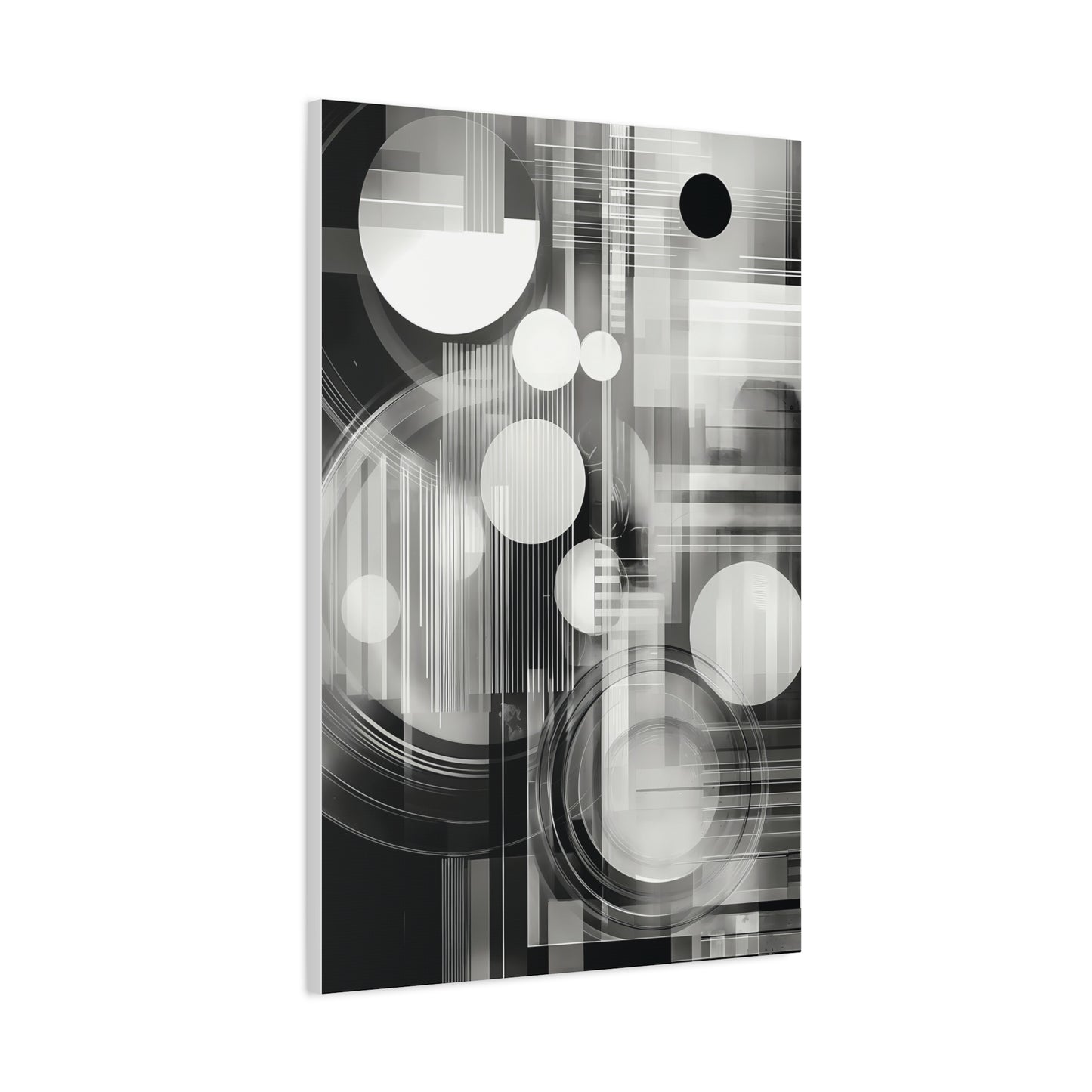 Modern Abstract Canvas Art, Black and White Wall Decor