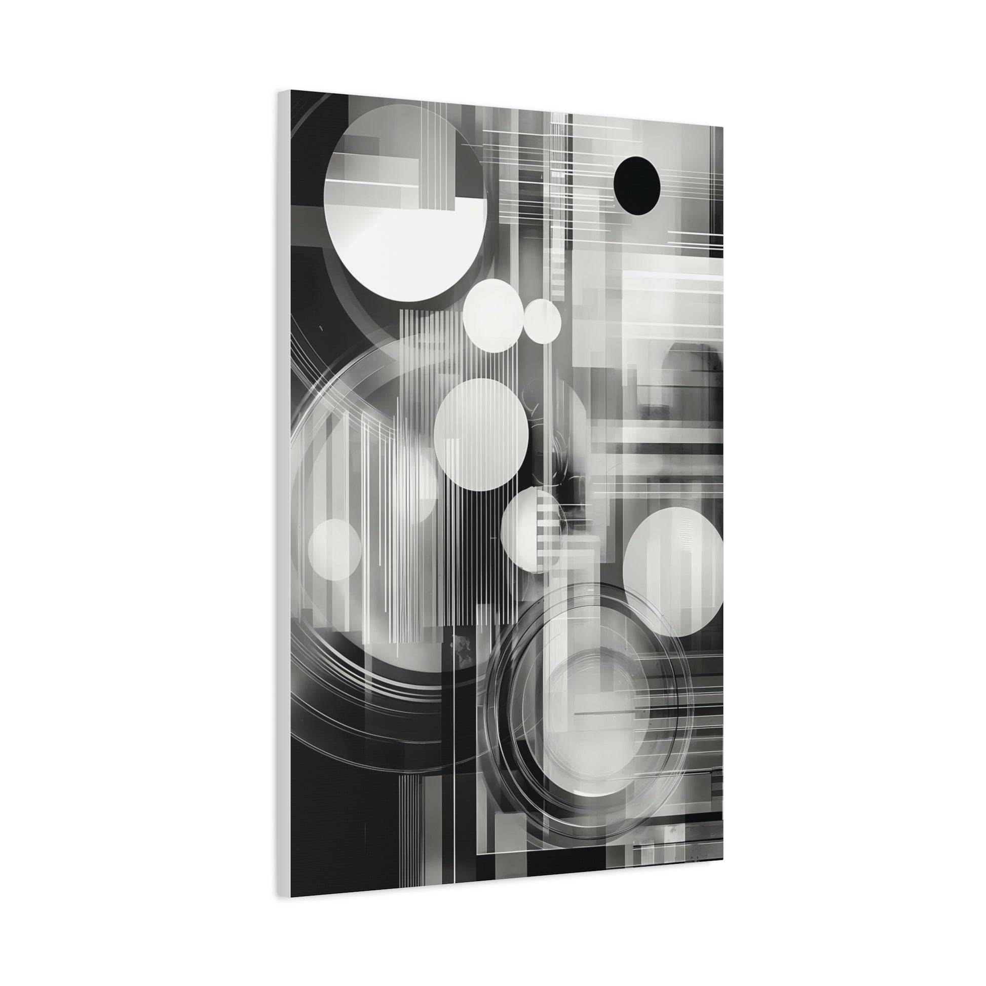 Modern Abstract Canvas Art, Black and White Wall Decor