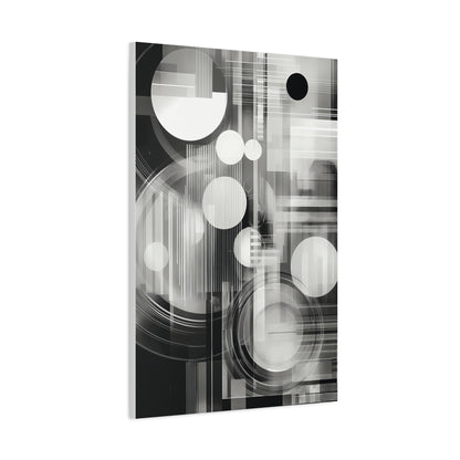 Modern Abstract Canvas Art, Black and White Wall Decor