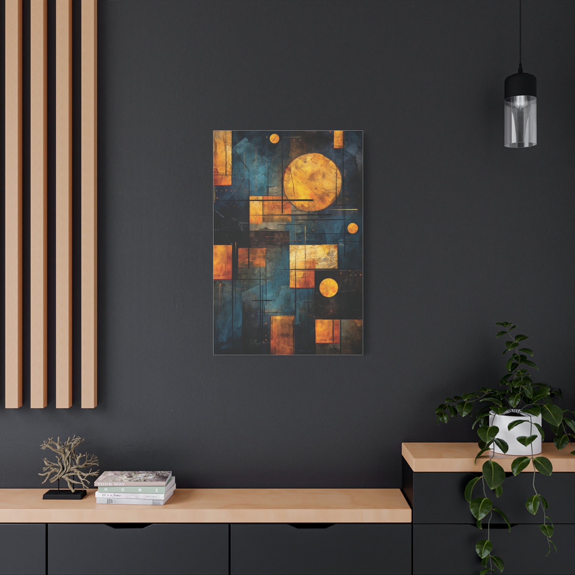 Abstract Geometric Wall Art Canvas Print, Modern Home Decor