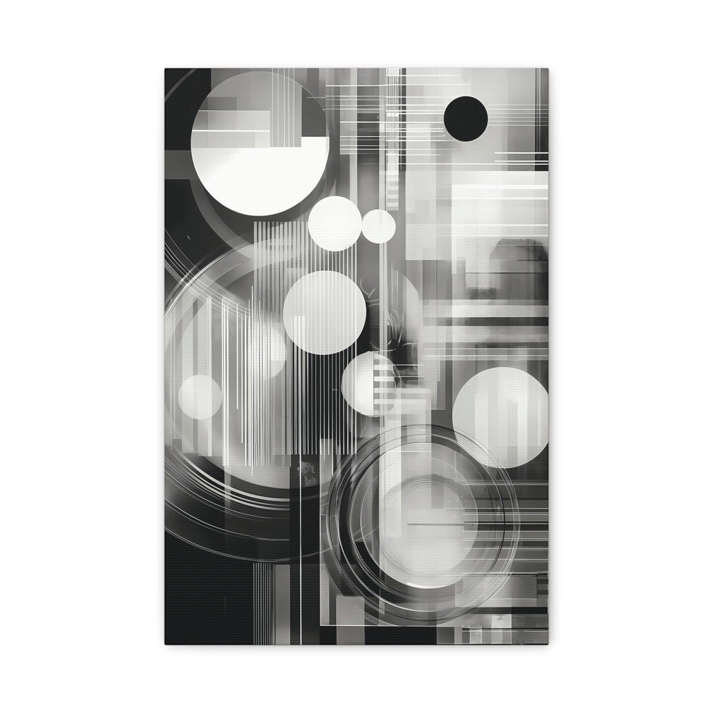 Modern Abstract Canvas Art, Black and White Wall Decor