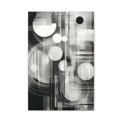Modern Abstract Canvas Art, Black and White Wall Decor