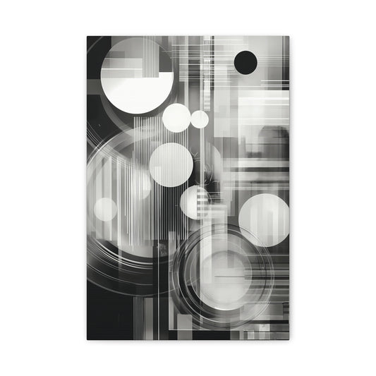 Modern Abstract Canvas Art, Black and White Wall Decor