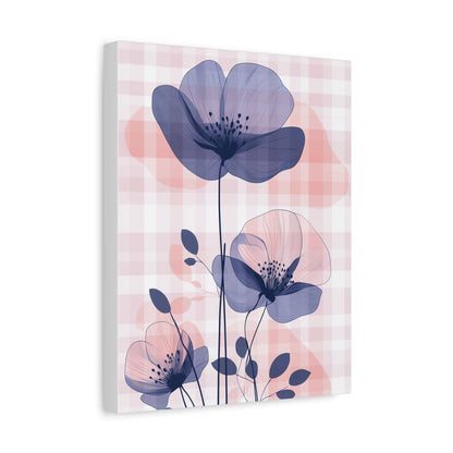Blush & Indigo Blooms — Delicate Floral Illustration