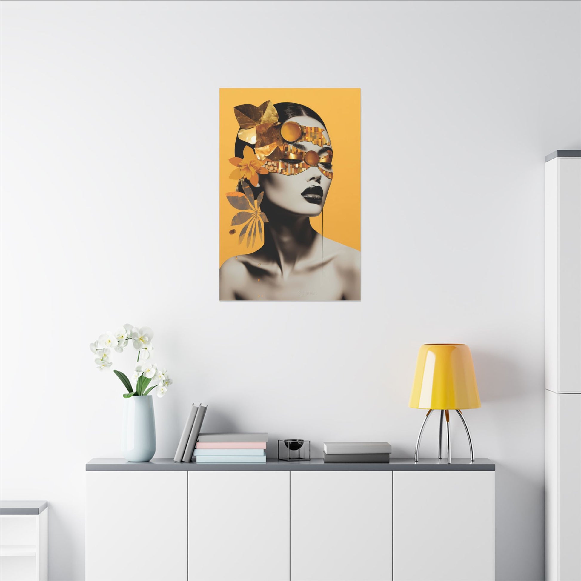 Elegant Gold-Toned Portrait Canvas Art - Modern Wall Decor