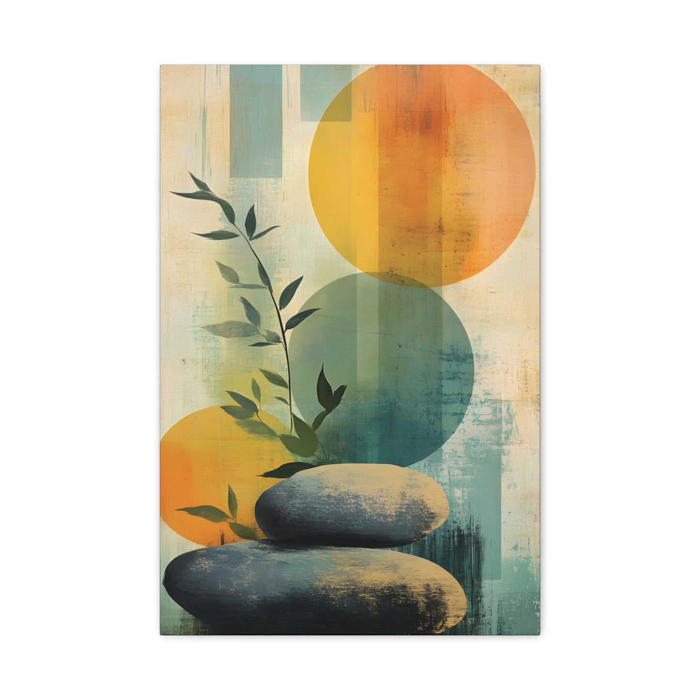 Zen Stone Abstract Matte Canvas Print — Stretched Wall Art