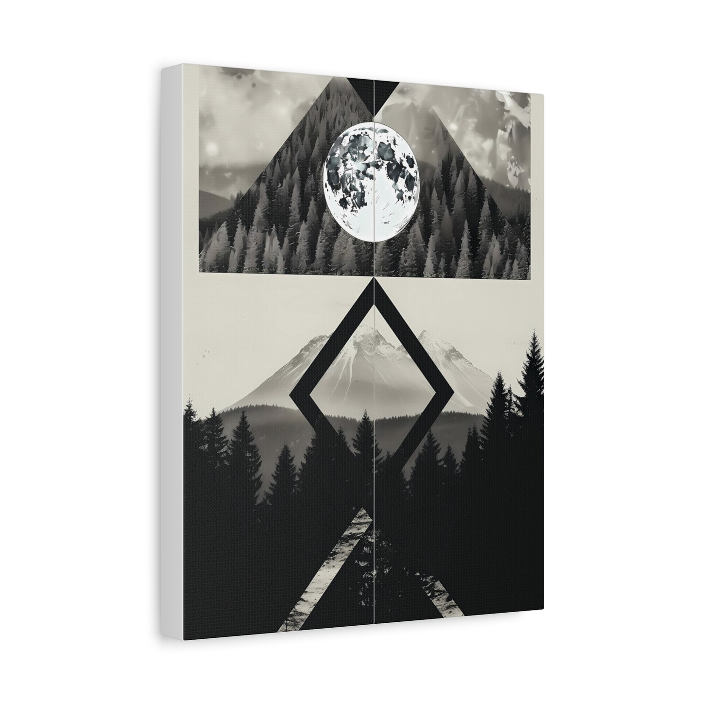 Black and White Mountain Canvas Art Print