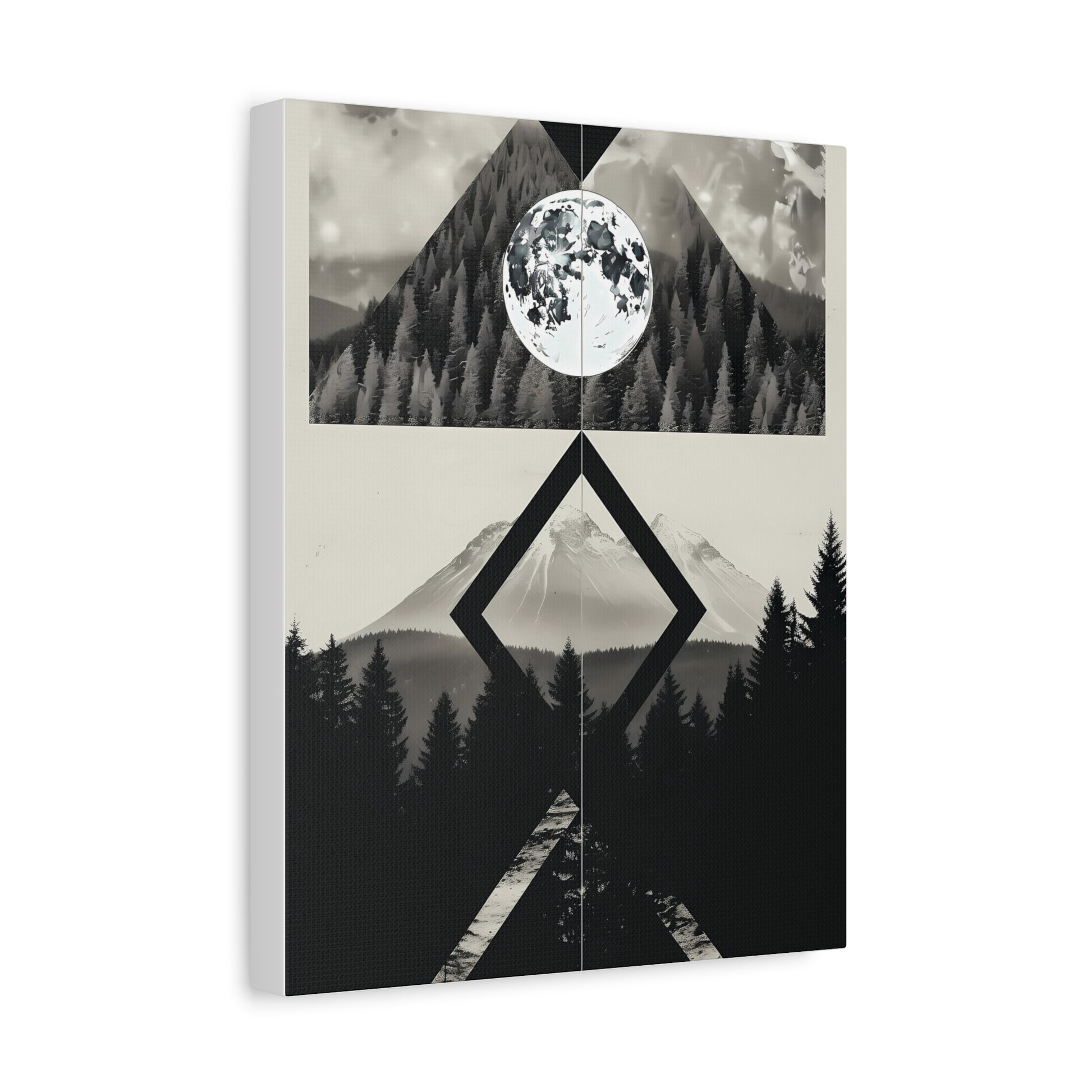 Black and White Mountain Canvas Art Print