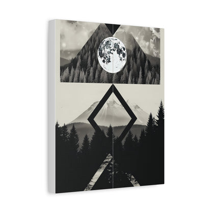Black and White Mountain Canvas Art Print