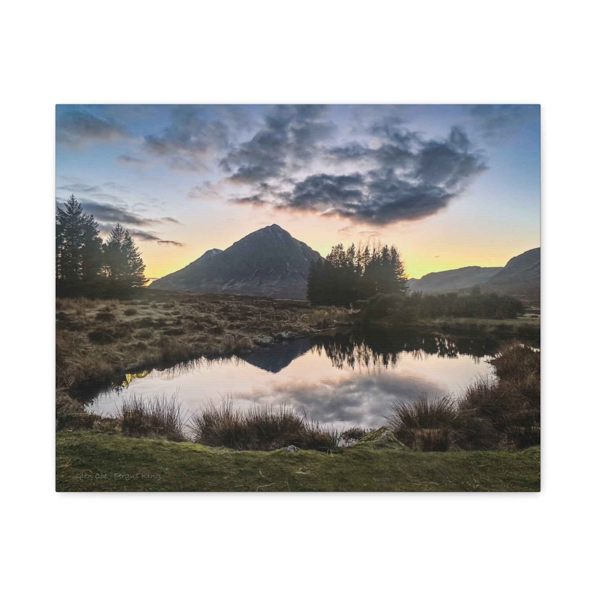 Glen Coe Sunset, Scottish Highlands – Canvas Print by Fergus King