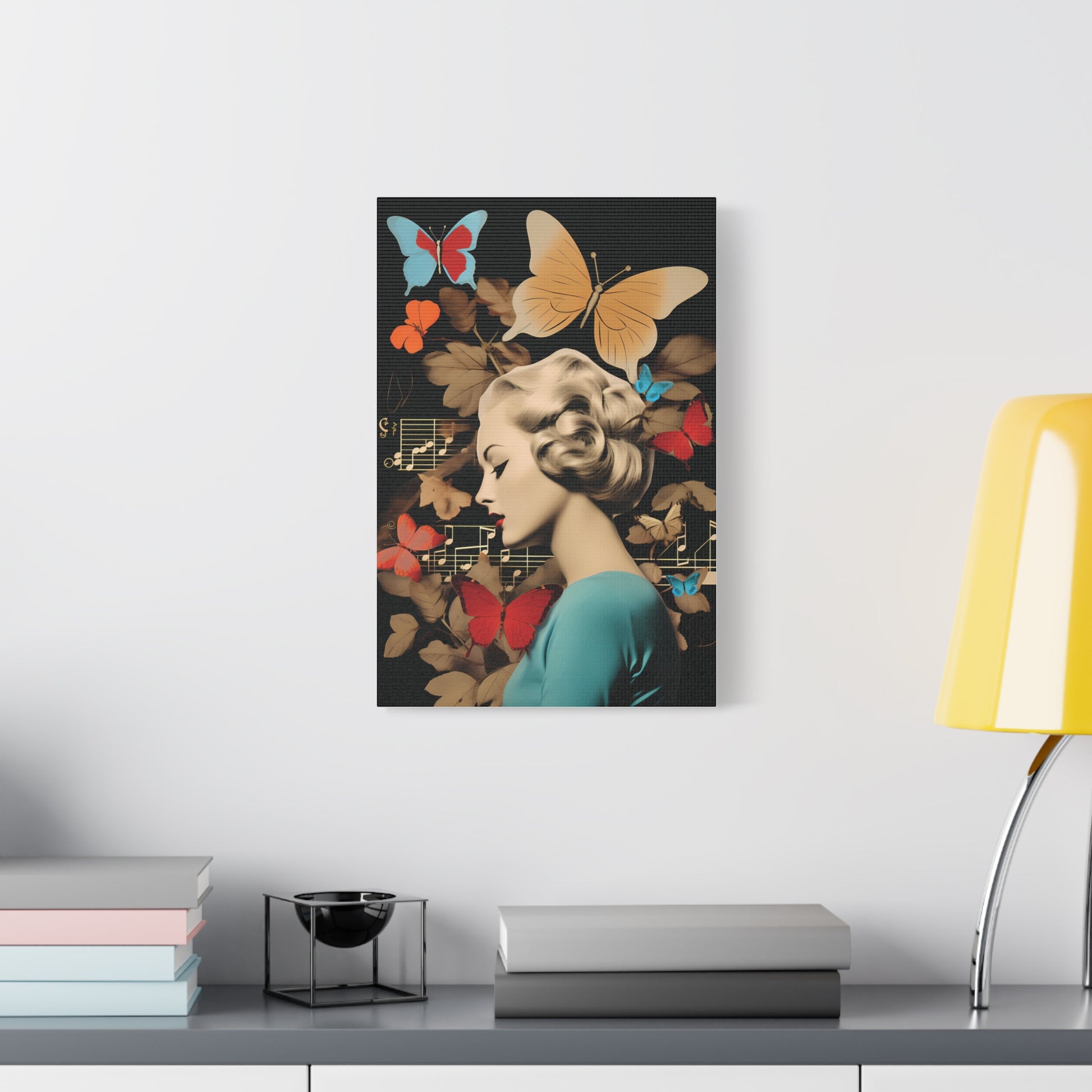 Elegant Butterfly Wall Art Canvas Print, Retro Home Decor