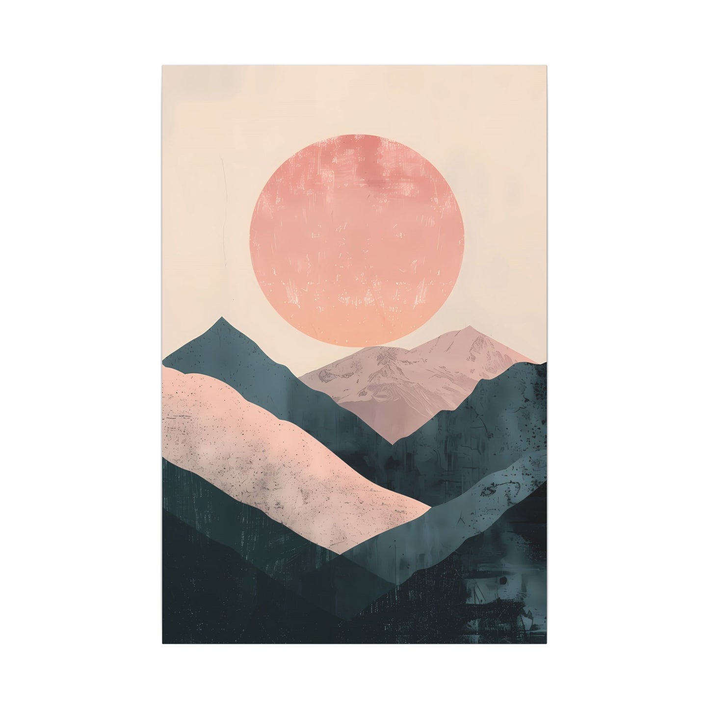 Desert Serenity Canvas Art: Dusty Rose Mountain Sunset