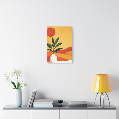Desert Sun Plant Canvas — Matte Stretched Wall Art