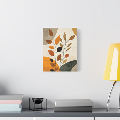 Boho Abstract Botanical Wall Art in Warm Earth Tones