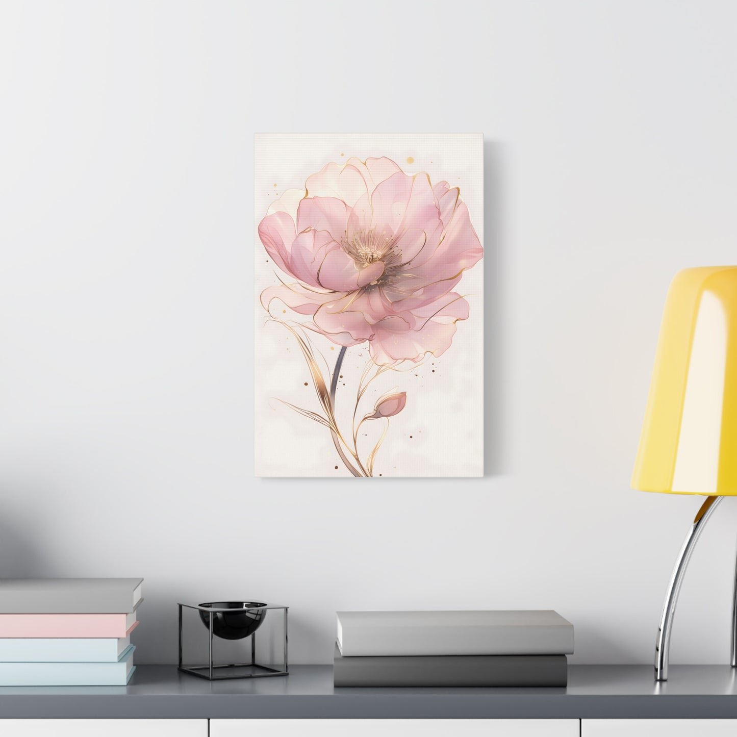 Romantic Blush Pink Floral Artwork Elegant Wall Decor for Home