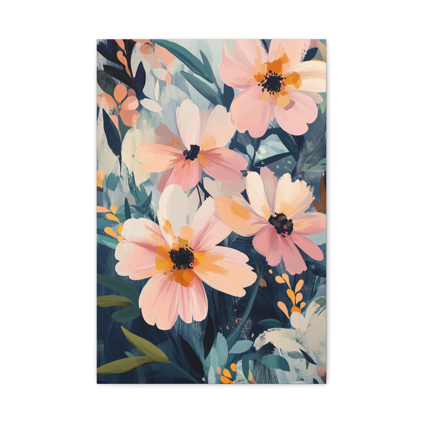 Floral Canvas Art Print, Matte Stretched Wall Decor