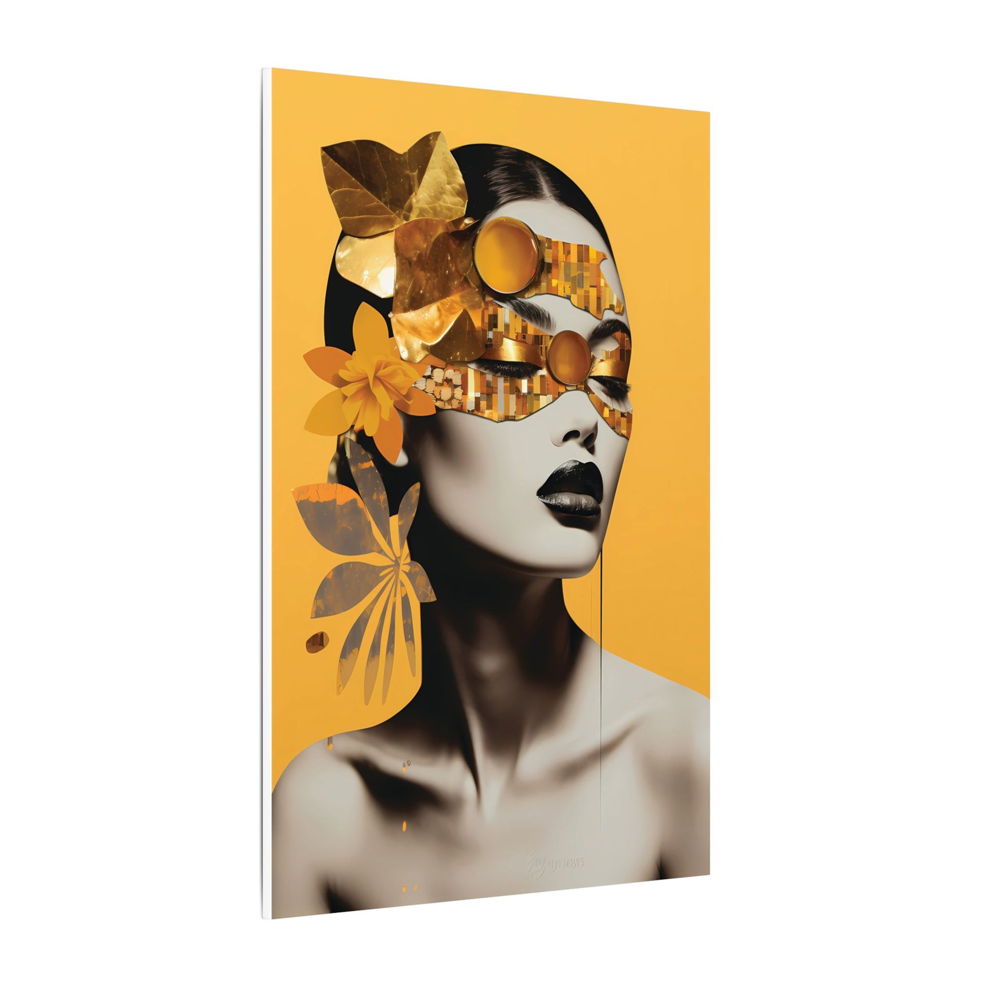 Elegant Gold-Toned Portrait Canvas Art - Modern Wall Decor