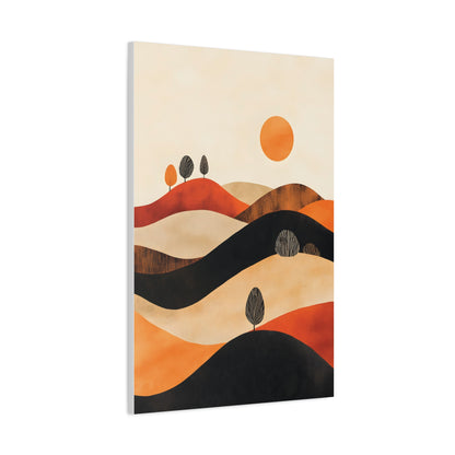 Terracotta Hills and Trees Minimalist Poster