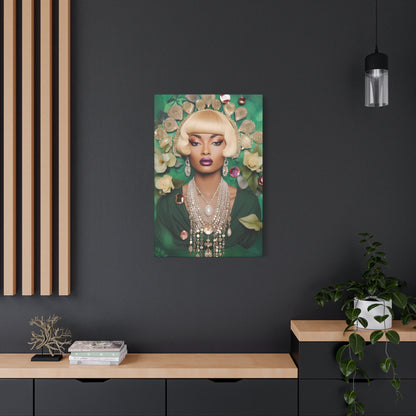 Glam Portrait Canvas – Vintage-Inspired Blonde Beauty Wall Art