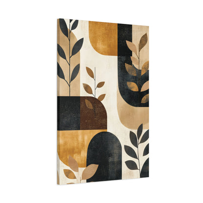 Abstract Earthtone Botanical Canvas