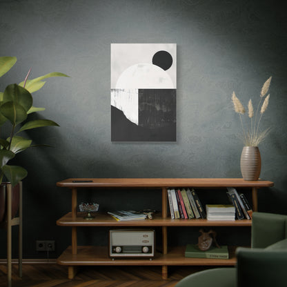 Monochrome Geometric Landscape Canvas