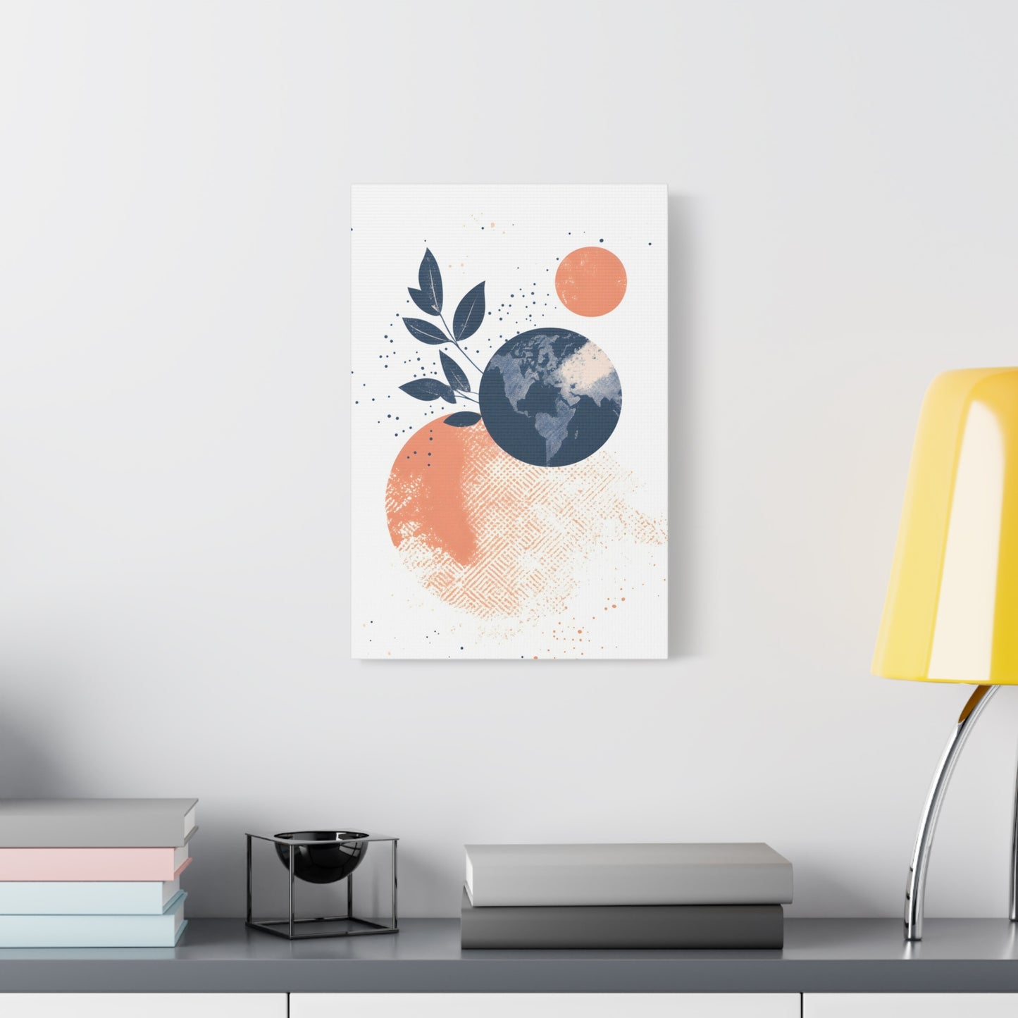 Abstract Earth Art Canvas Print — Botanical Planet Wall Decor