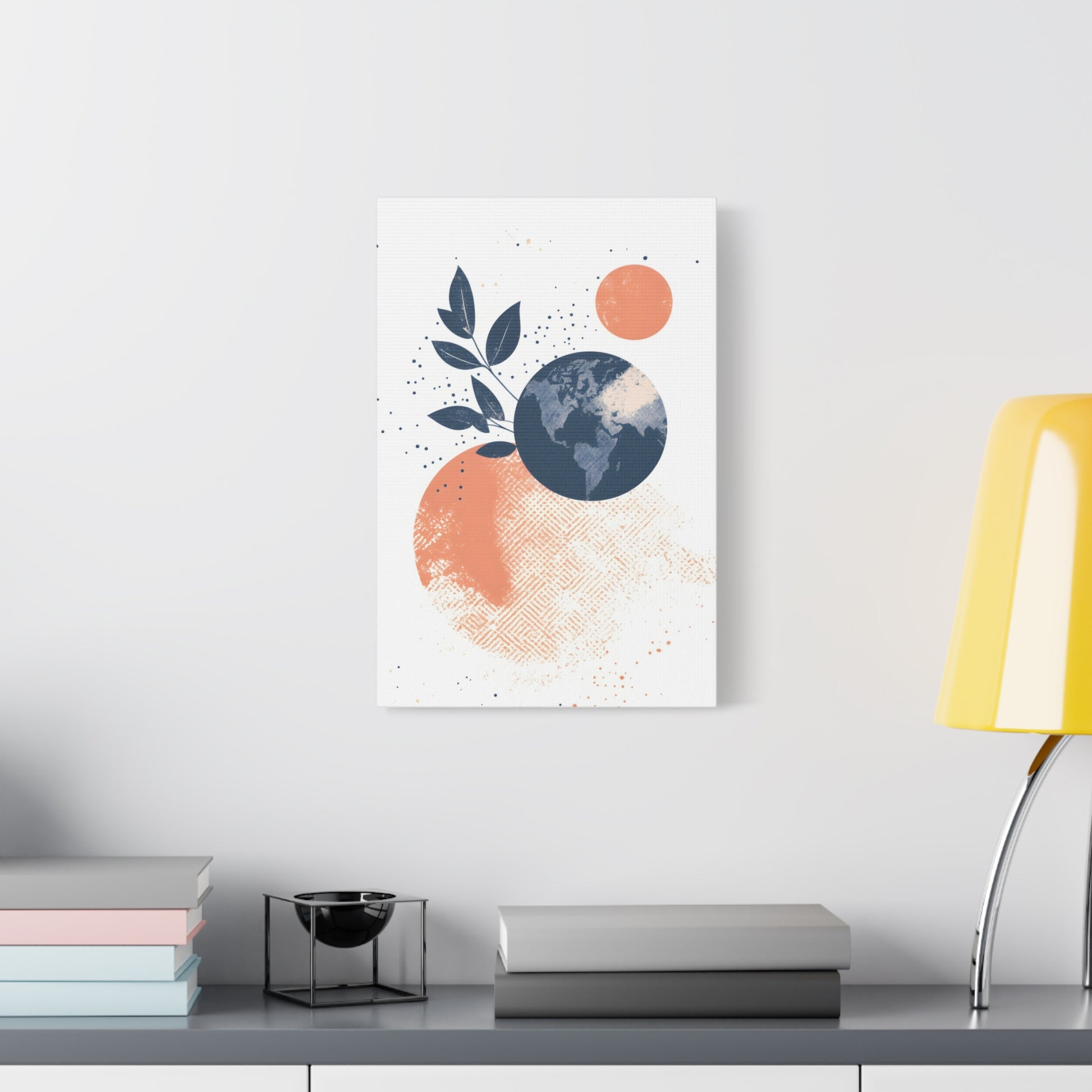 Abstract Earth Art Canvas Print — Botanical Planet Wall Decor