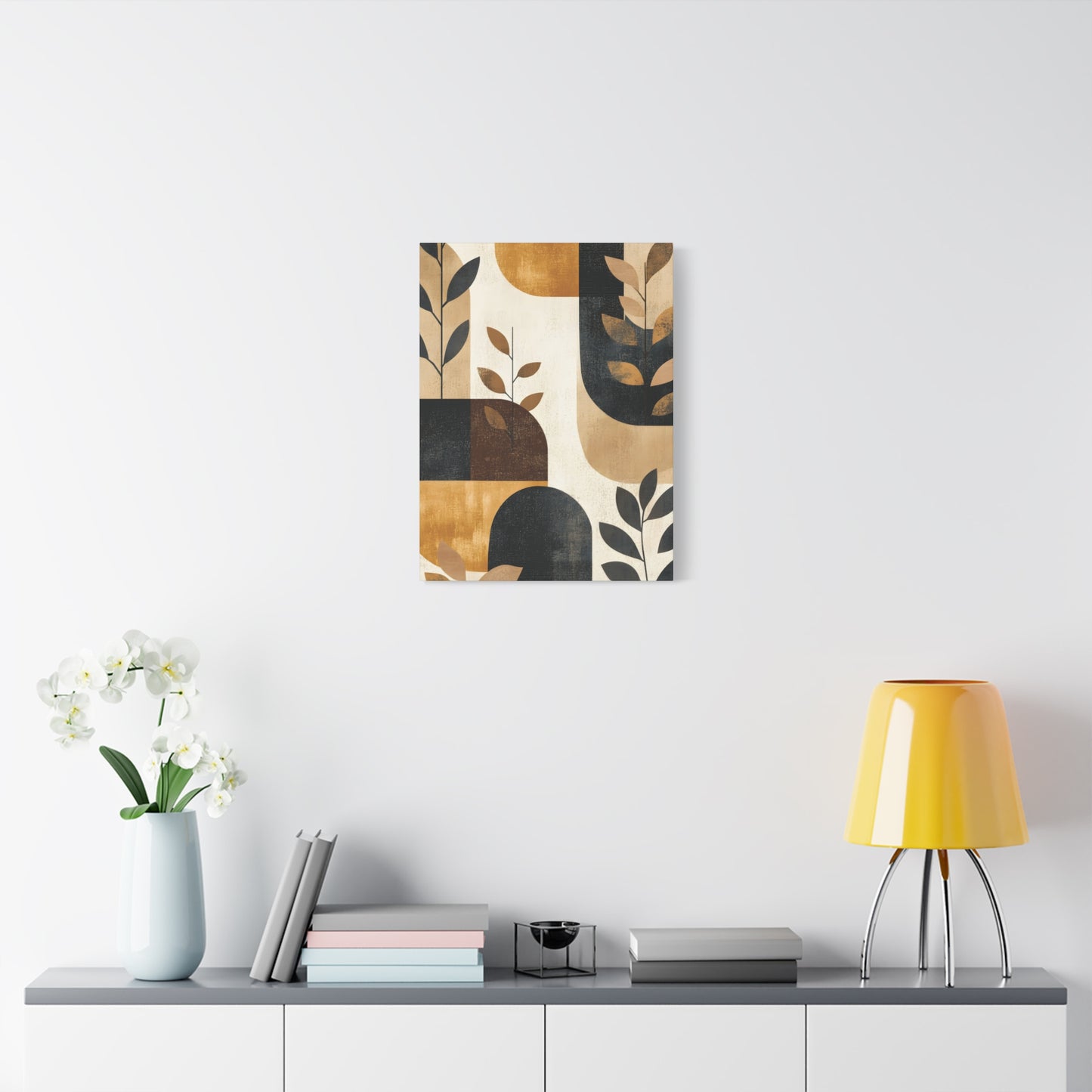 Abstract Earthtone Botanical Canvas