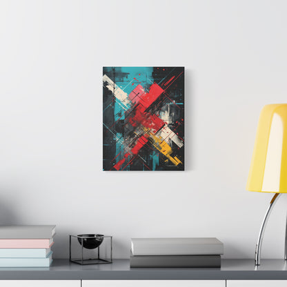 Crimson Impact — Bold Geometric Abstract Wall Art