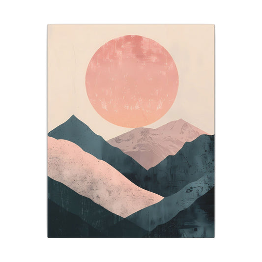 Desert Serenity Canvas Art: Dusty Rose Mountain Sunset