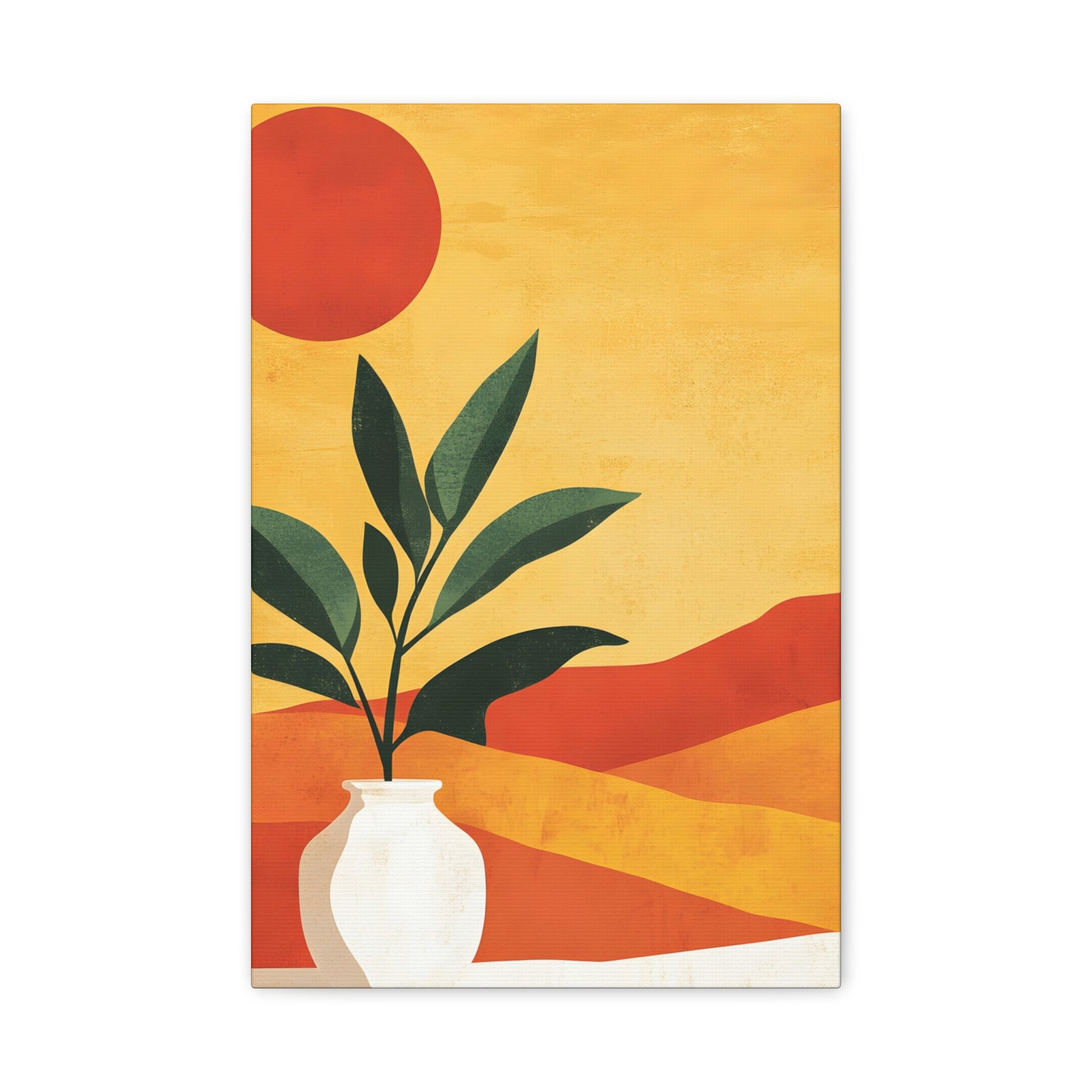 Desert Sun Plant Canvas — Matte Stretched Wall Art