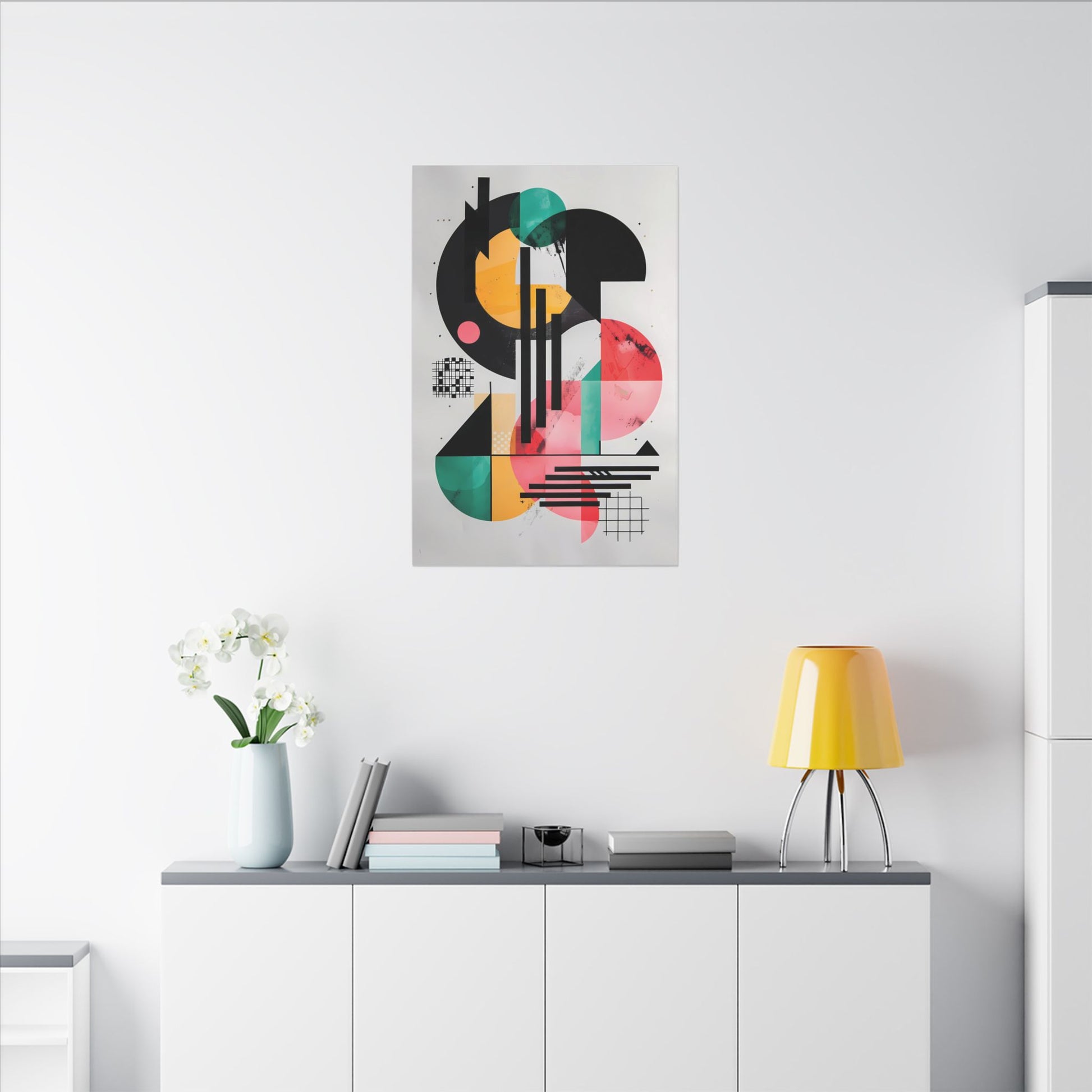 Dynamic Abstract Geometric Canvas Print: Retro Pop Art Collage