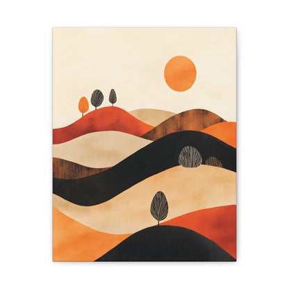Terracotta Hills and Trees Minimalist Poster