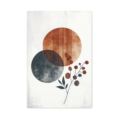 Terracotta and Charcoal Abstract Circle Print