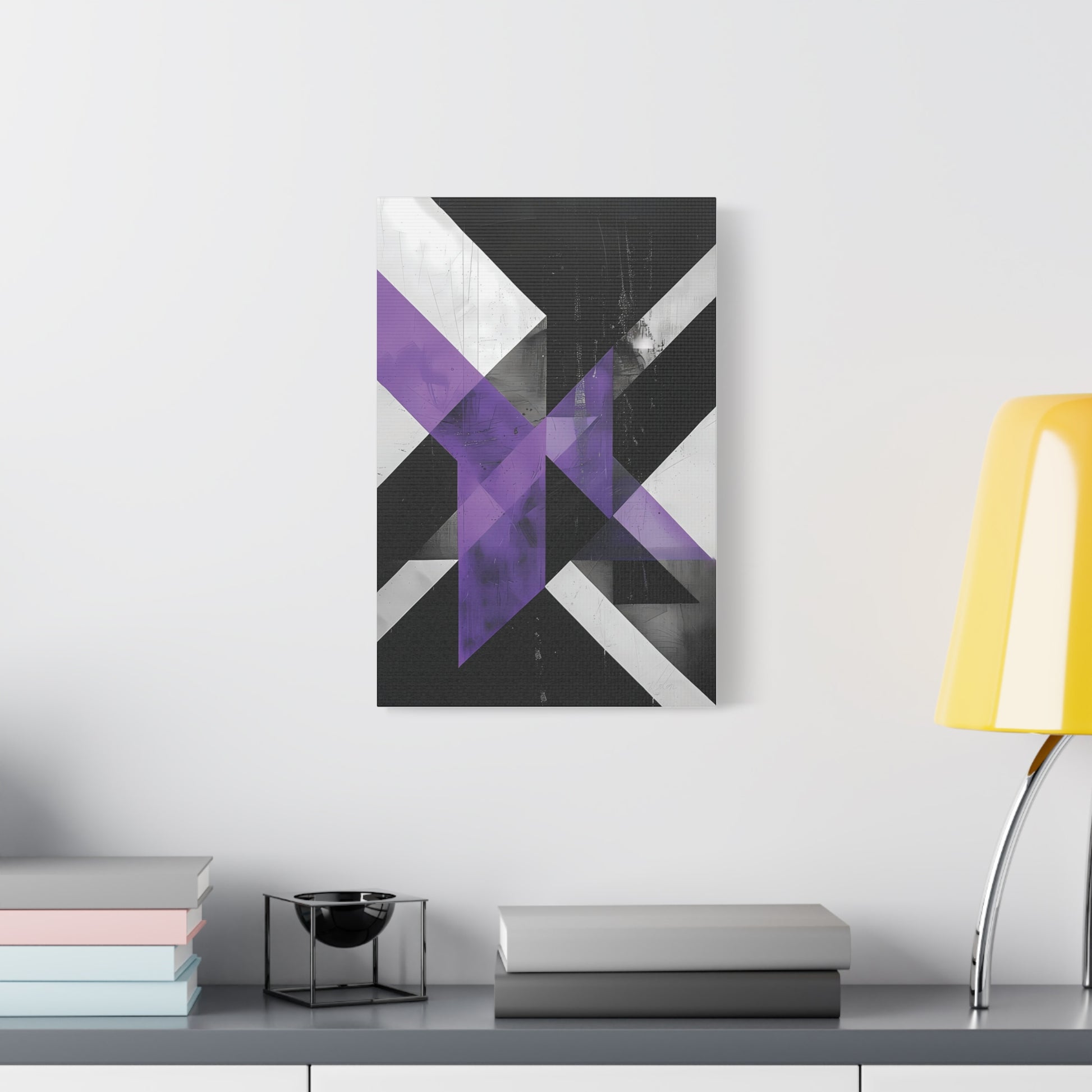 Violet Axis — Abstract Geometric Wall Art