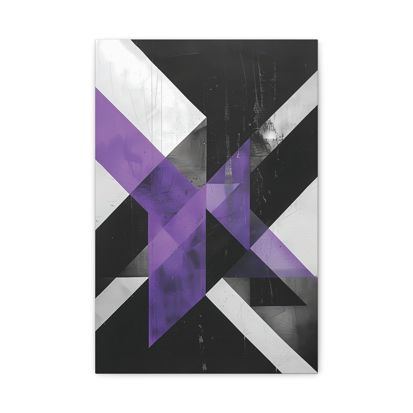 Violet Axis — Abstract Geometric Wall Art